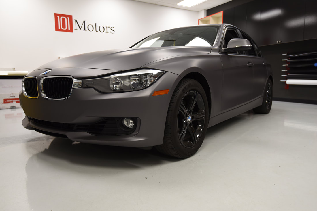 BMW 3 Series wrapped in Avery Matte Metallic Charcoal